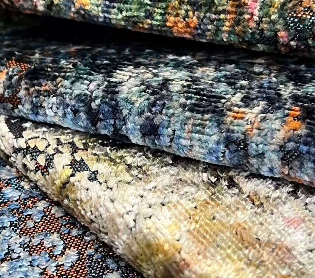 JBL-tela de terciopelo Jacqurard de alta calidad, nueva colección de moda, patrón de colores brillantes, terciopelo Jacquard de estilo moderno para sofá